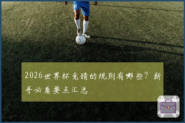 2026世界杯竞猜的规则有哪些？新手必看要点汇总